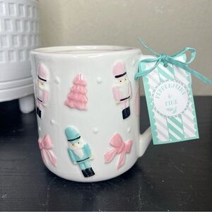 NEW Peppermint & Pine Pastel Holiday Nutcracker, Christmas Trees, and Bows Mug